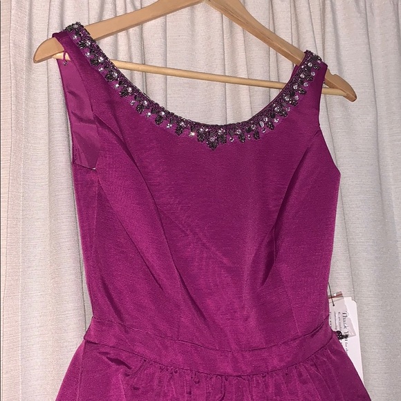 David’s Bridal - raspberry - open back mini - Picture 2 of 4